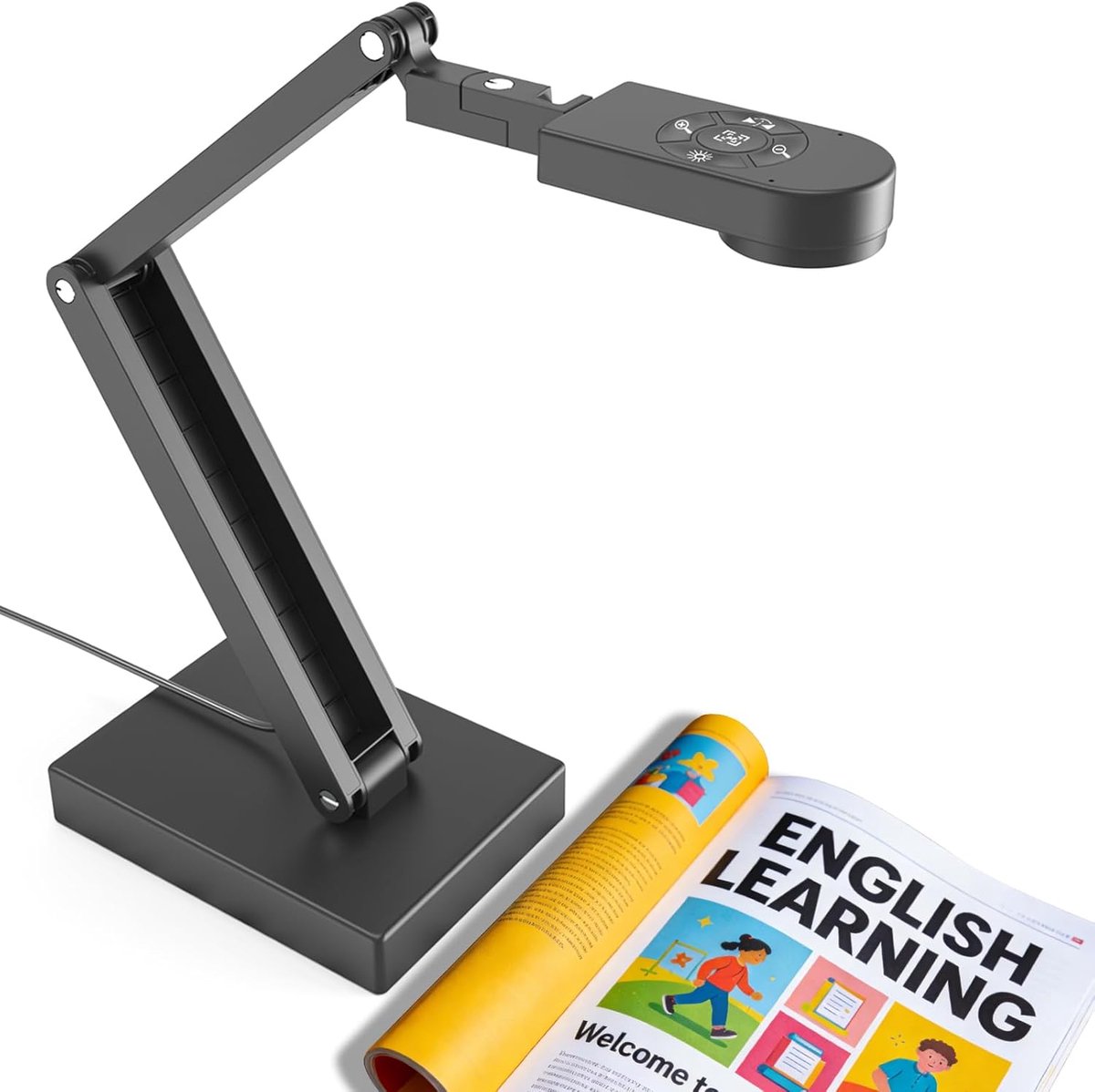 SnelShoppen - 12MP/4K Webcam voor Onderwijs & Klaslokalen - A3 Formaat met Slimme Zoom, Ultra HD Autofocus, LED Verlichting en Microfoons - Geschikt v