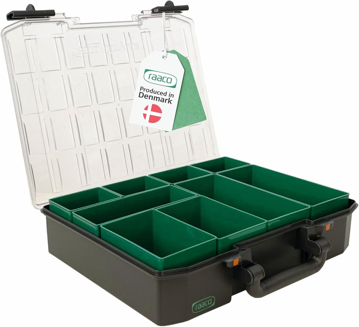 SnelShoppen - Premium Assortiment Box met 9 Inzetstukken - Duurzame Opslagdoos en Organizer voor Gereedschap - Transparante Deksel - Laadcapaciteit 10