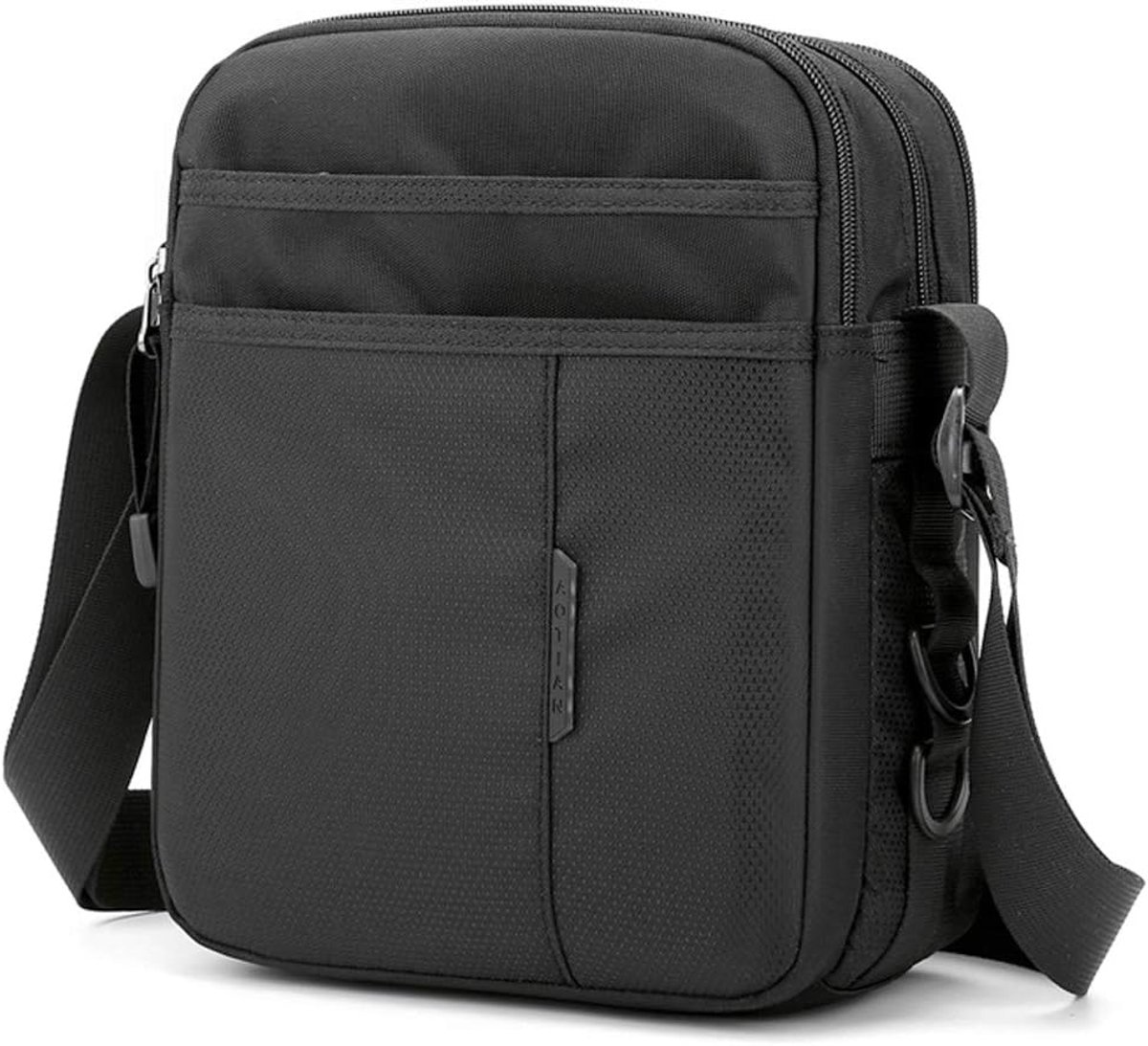 SnelShoppen - Schoudertas Heren Waterdichte Sling Tas met Meerdere Zakken voor Werk, Reizen en Dagelijks Gebruik - Kleine Nylon Crossbody Tas met Hand