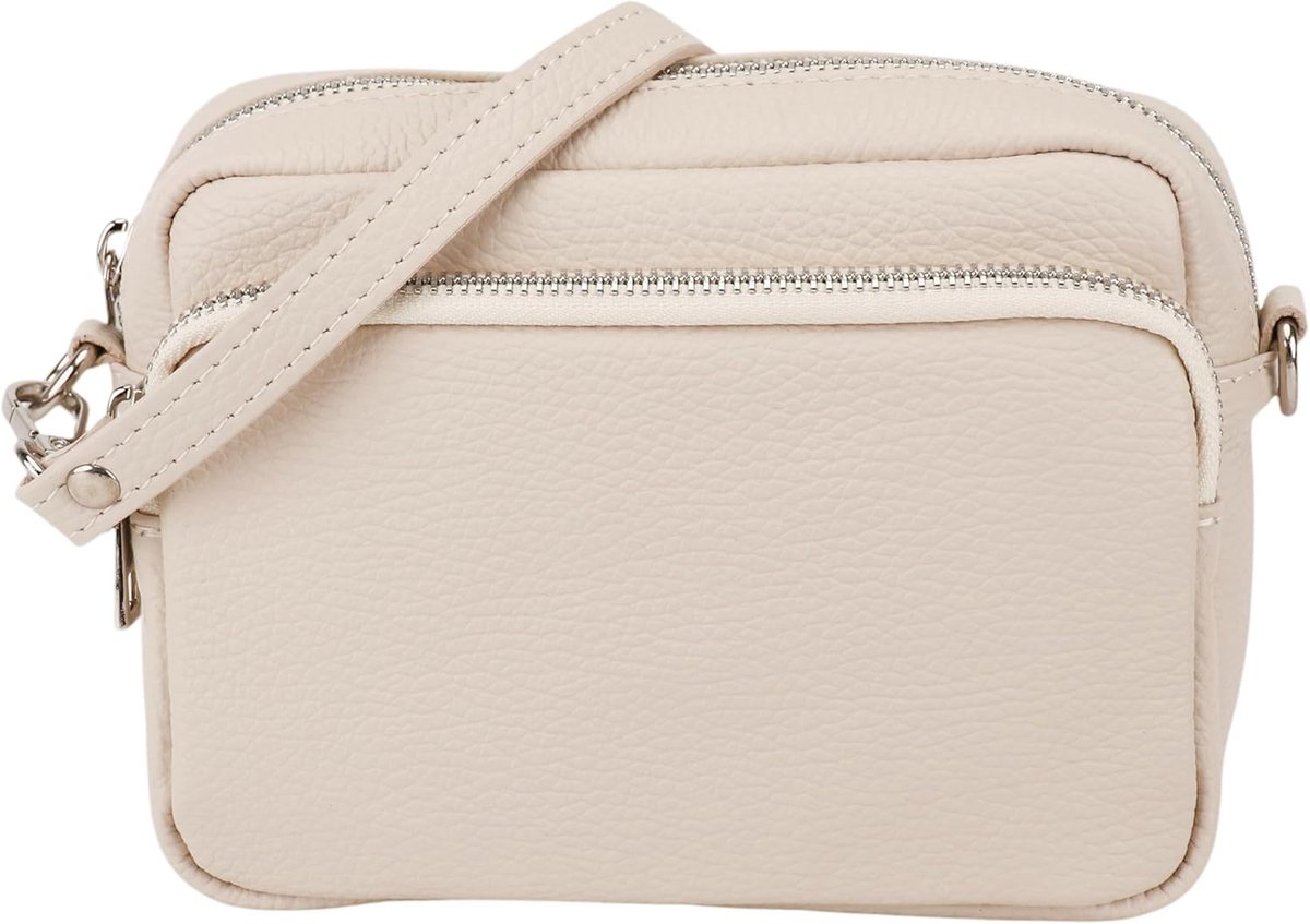 SnelShoppen - Echt Leren Schoudertas Clutch Kleine Avondtas met Verstelbare Schouderriem 18x13cm - Tijdloze Rundleer Handtas voor Feest, Dagelijks Geb
