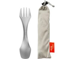SnelShoppen - TiTo Titanium Spork 3-in-1 Lichtgewicht Lepel-Vork Bestek voor Camping, Reizen, Wandelen, Picknick, Ultralicht, Draagbaar, 25x165mm