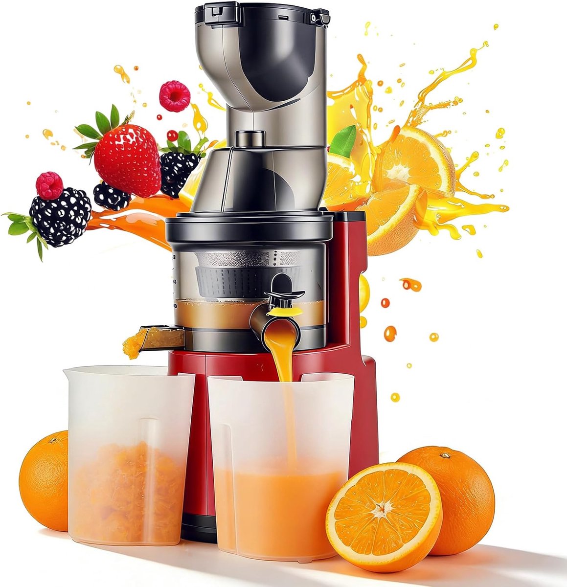 SnelShoppen - Sapcentrifuge 500W, Brede Kabelgoot 170mm, Voor Hele Groenten en Fruit, 3 Snelheden, Kinderbeveiliging, Lekvrij en Gemakkelijk te Reinig