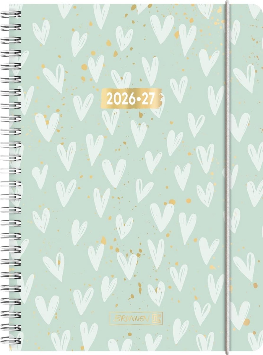 SnelShoppen - Schülerkalender 2026/2027 'Hearts' | A5 Agenda, Kunststof, School, Planning, Notities, Kleur, Leerlingen, Handig, Compact