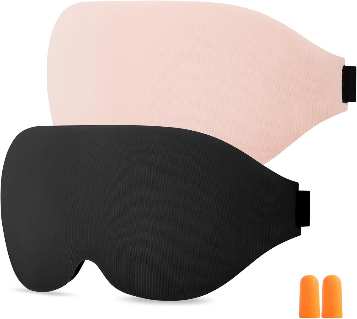 SnelShoppen - 2x URAQT 100% Verduisterende Slaapmaskers, 3D Verstelbaar Oogmasker, Ergonomisch Design, Comfortabel en Ademend, Ideaal voor Slapen, Dut