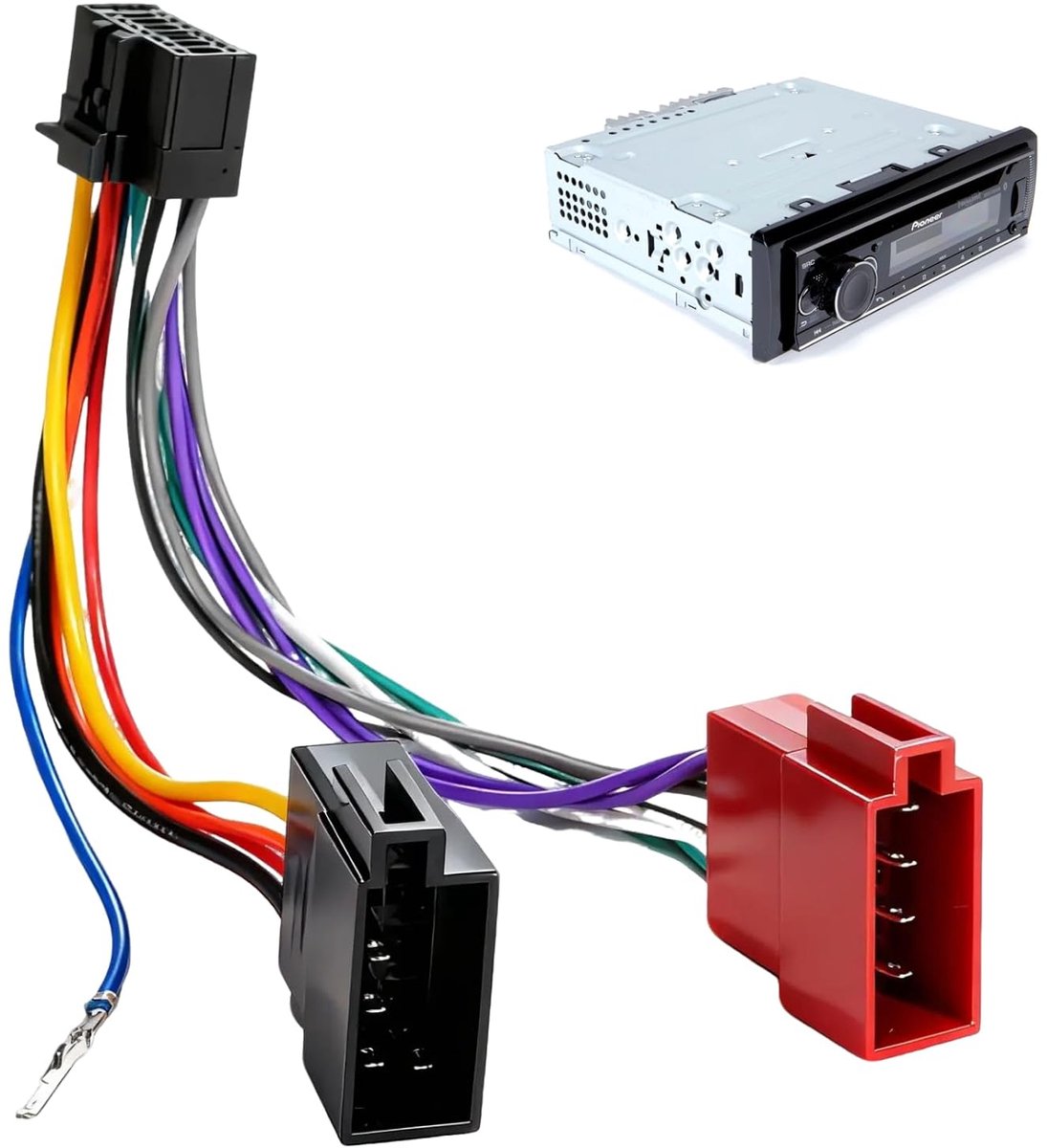 SnelShoppen - ISO Autoradio Adapter 16-polig Plug and Play, 23x10mm, Voor Pioneer Autoradio's, Niet-destructieve Installatie, Auto ISO Stekker Kabelbo