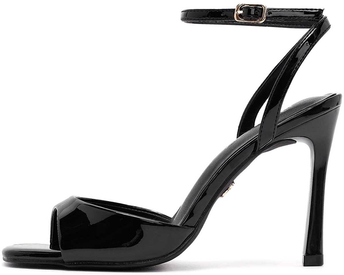DERIMOD Sandalen Met Hoge Hak Imitation Patent Leren High Heel Sandalen