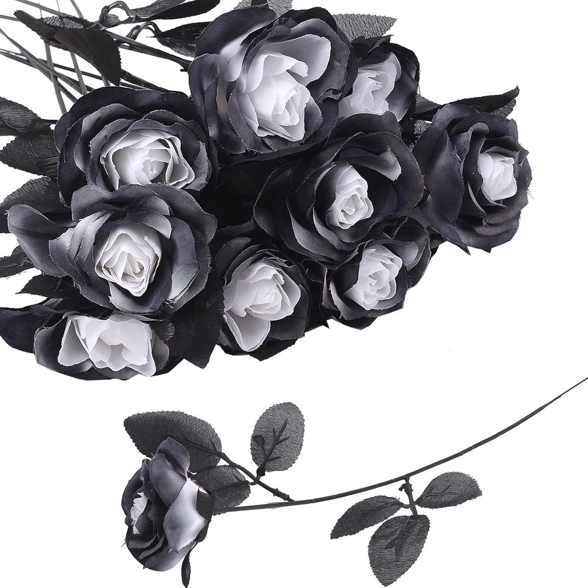 Kunstbloemen Rozen - Nep Bloemen - Huis Decoratie - Zijde Stof Materiaal - 40cm Lengte - Z