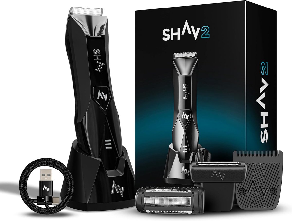 Thijox - Intieme Scheerapparaat Man, 2-in-1 Bodygroomer, Waterdicht, LED, USB-C, Huidvriendelijk, Voor Intieme Zone & Lichaamshaar Verwijdering, Zwart