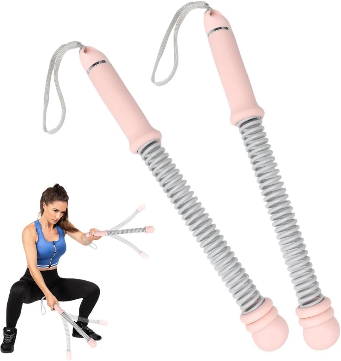 SnelShoppen - Battle Ropes 2 stuks Oefentouw Draagbaar Fitnessapparaat Stalen Speed Touwen Licht Verstelbaar Voor MMA HIIT Cardio Krachttraining