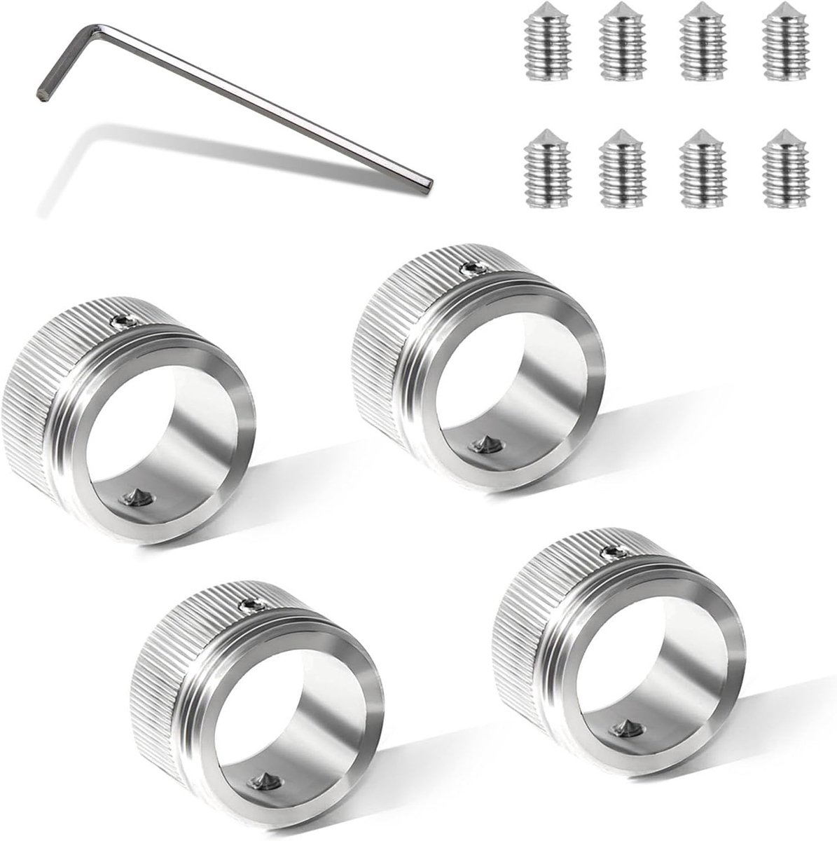 SnelShoppen - 4x Radiator Thermostaat Adapter M30×1.5 - 304 RVS - Precisie Snap-On Design - Levenslang Levensduur - Inclusief Inbussleutel - Binnen Ø