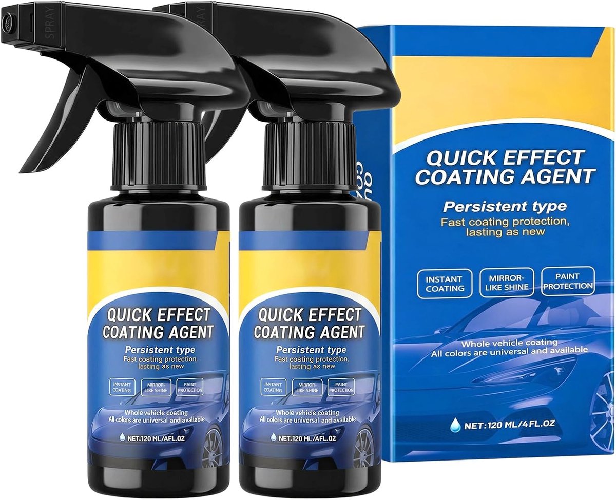 SnelShoppen - Flinronic Coatingmiddel met Snelle Werking - Anti-Krasspray voor Auto, Nano-Keramische Coating, 3-in-1, Waterloze Reiniging voor Auto's,