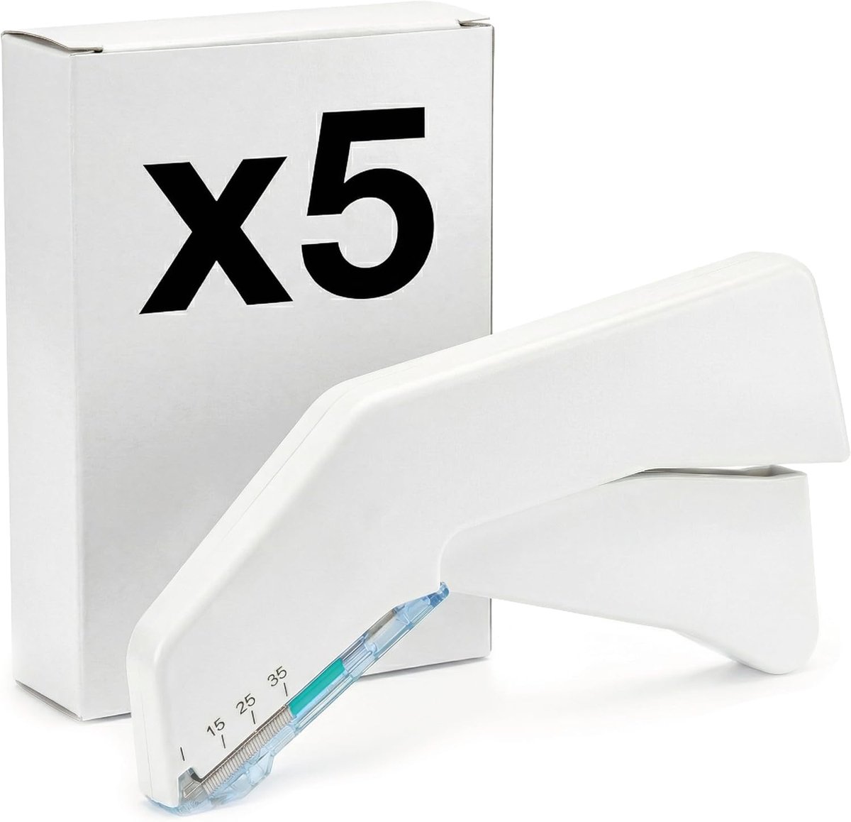 SnelShoppen - Nietmachine voor Huidnaden - 5 Stuks - 35 Steriele Nietjes - Roestvrij Staal - Ergonomisch Design - Latexvrij - Eenvoudig te Openen - Id