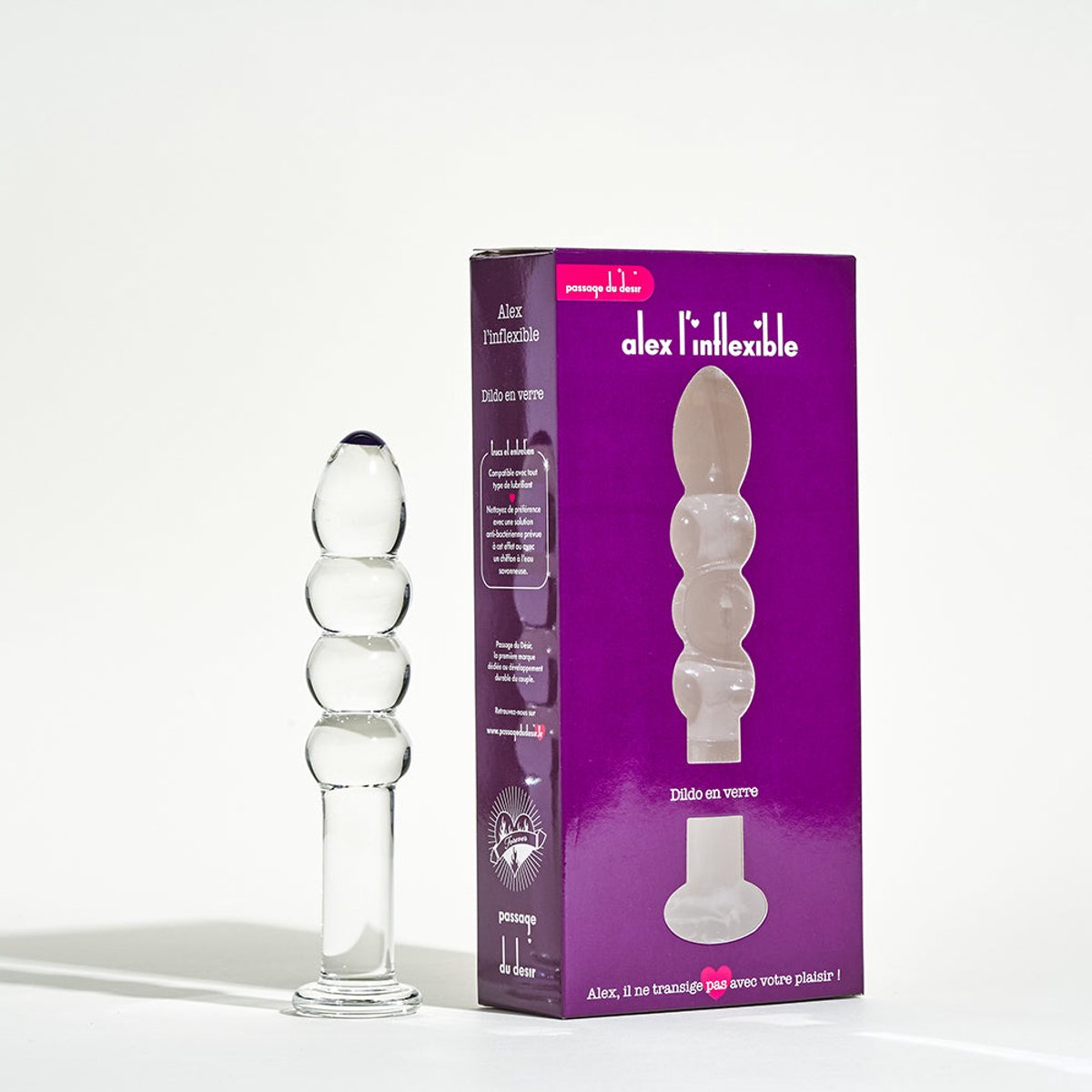 Glazen dildo Alex de onbuigzame