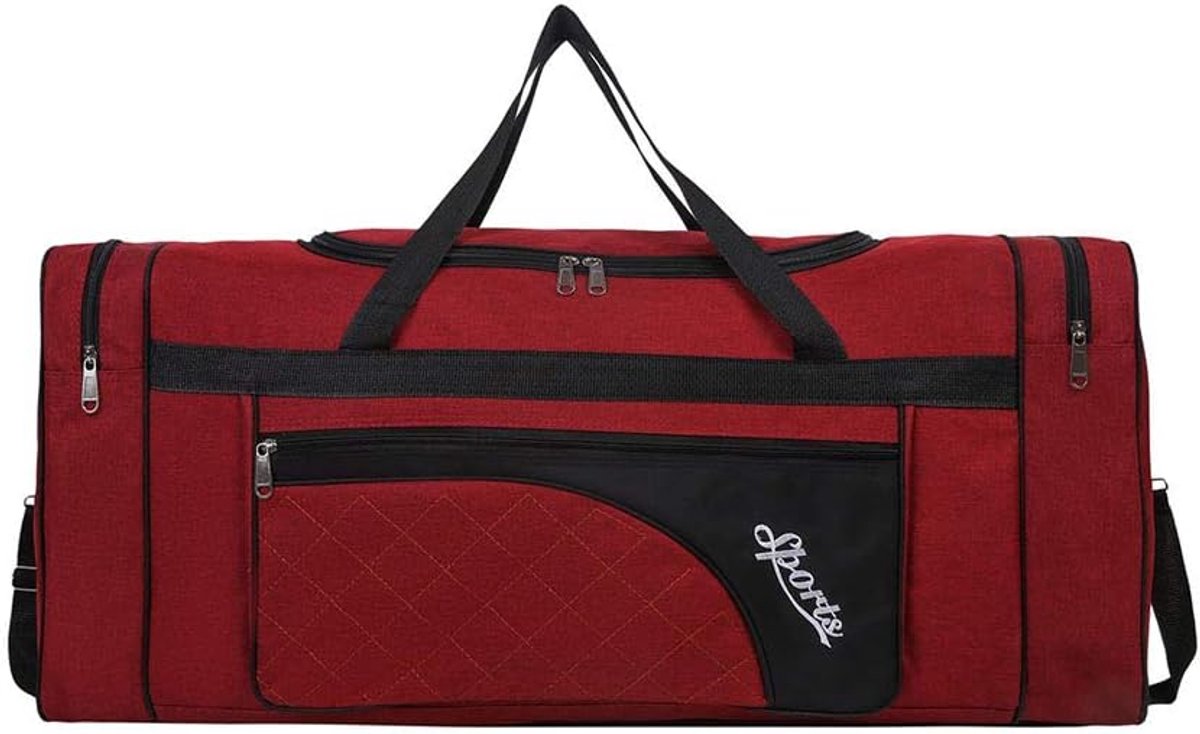 SnelShoppen - 80L Vouwbare Reis- en Sporttas, Lichtgewicht en Waterdicht, Grote Capaciteit, Unisex, Met Schoencompartiment, Rood