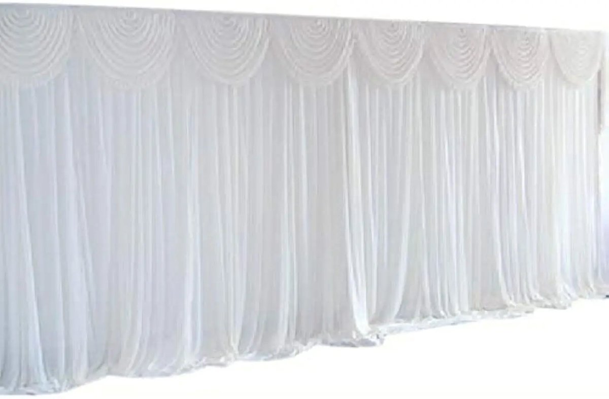 M-Goods Gordijn met Swags - Wit Decoratiegordijn - IJszijde - 300x300 cm