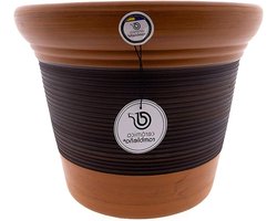 Keramische Bloempot - Grote Pot - Planten Buiten - Handgemaakt Ambacht - 30x30x25 cm - Rood