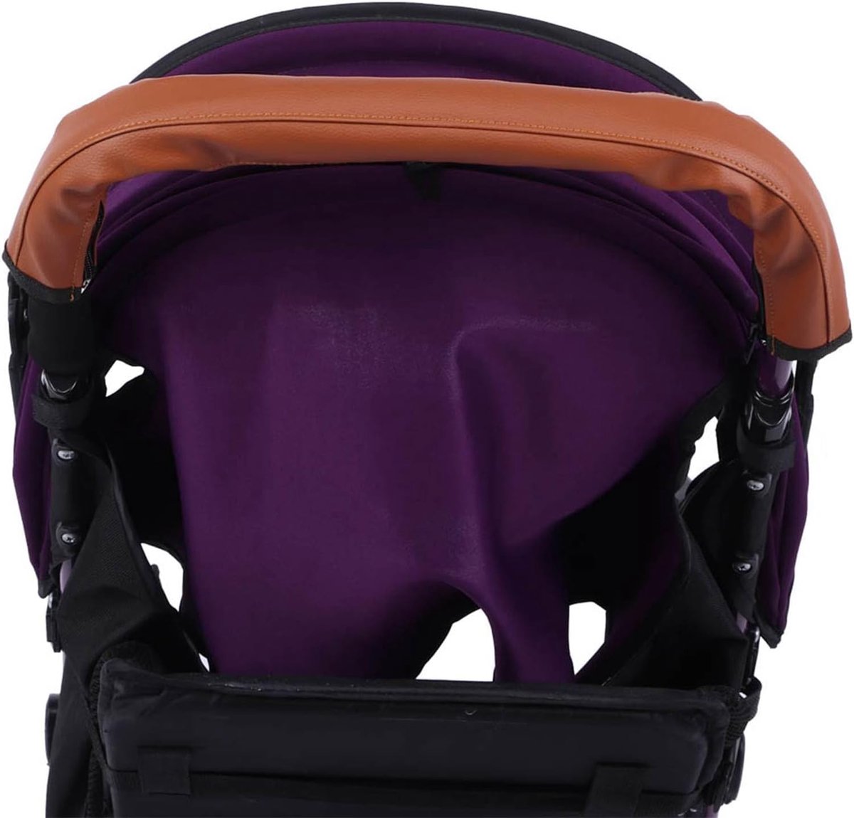SnelShoppen - Luxe Leren Stuurwielhoes voor Kinderwagen, Zweetabsorberend Handvat, Comfortabel en Ergonomisch Ontwerp, Duurzaam en Stijlvol