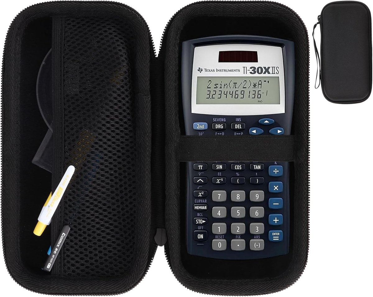 SnelShoppen - Hard Case voor Wetenschappelijke Rekenkamer TI-30XS, TI-30X Pro, TI-30XA, TI-36X PRO, TI 30 X Plus, TI-30XIIS - Zwart, Stevig, Beschermi