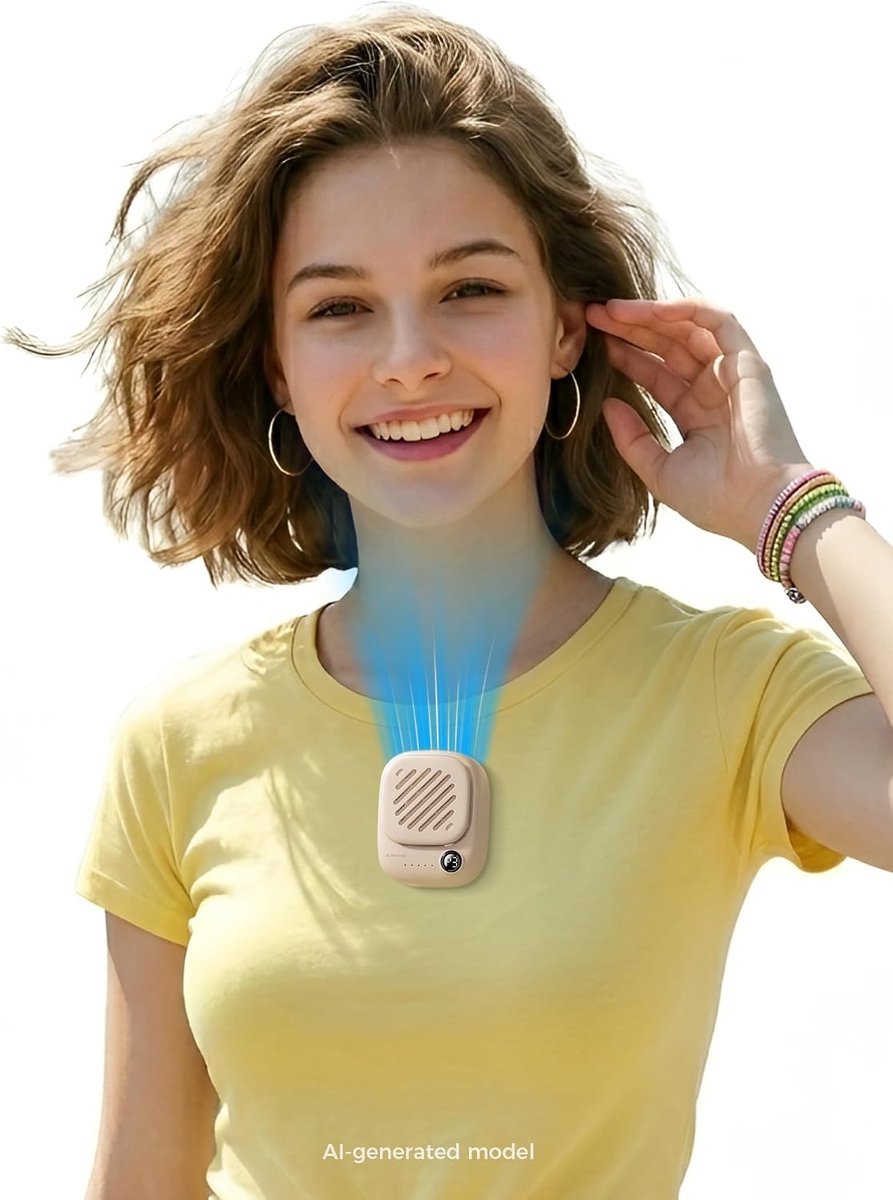 SnelShoppen - Aecooly Nekventilator - Mini Draagbare Handsfree Ventilator - Magnetische Pasvorm - USB Oplaadbaar - 10 Uur Koeling - Persoonlijke Batte