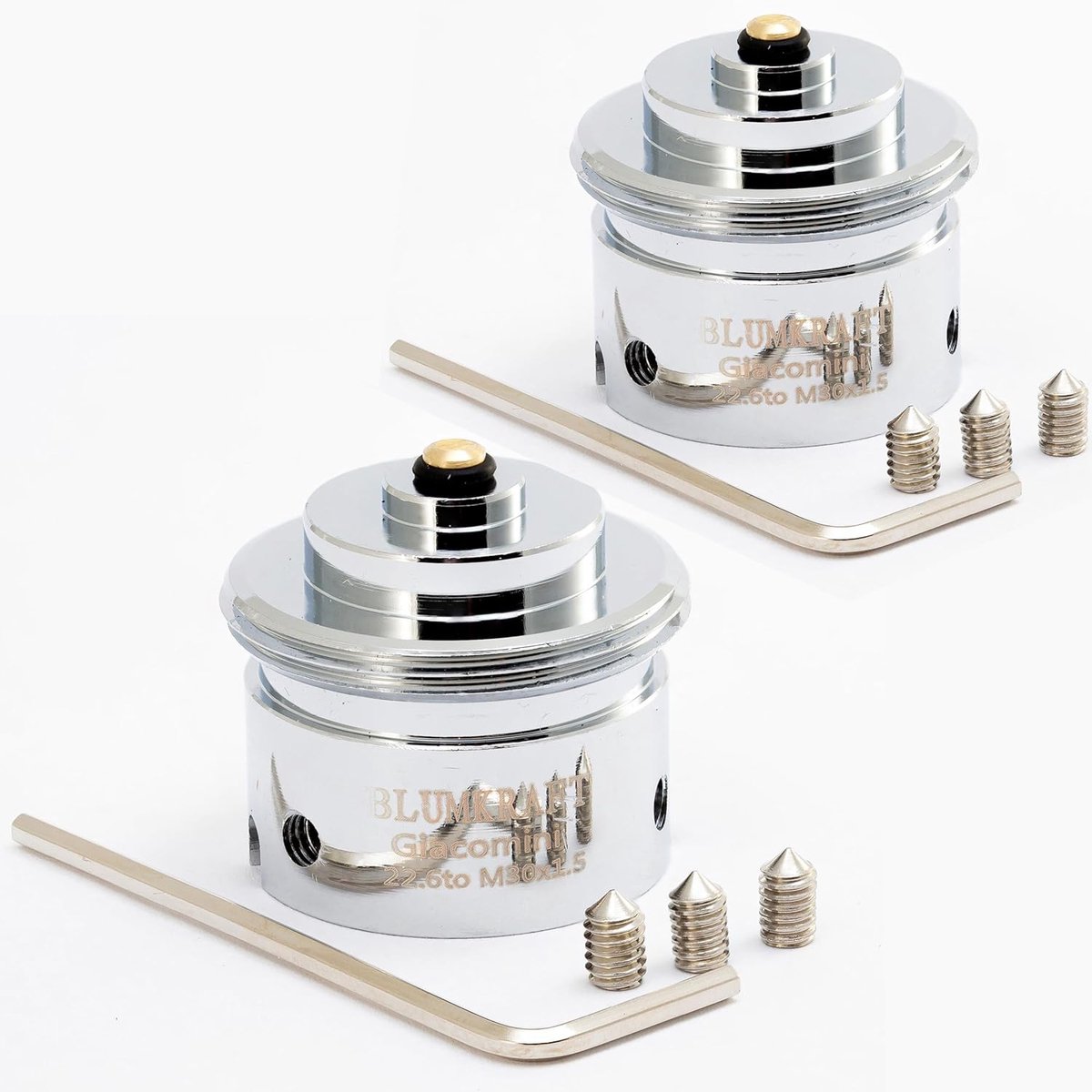 Thijox - Radiatoradapters 22,6 mm M30 x 1,5 - Set van 2 Thermostaatadapters voor Giacomini en Roca Radiatoren - Metalen Bevestigingsstukken voor Slimm