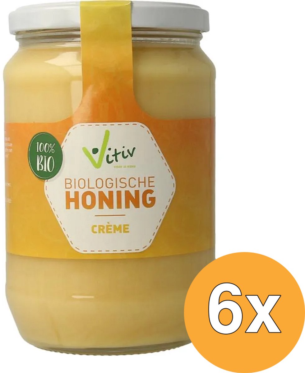 6x Vitiv Honing Creme Biologisch (900 gr)