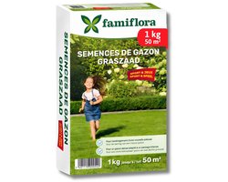 Famiflora graszaad 1kg tot 50m² - Speel & Sport - voor aanleg nieuw gazon - 1kg tot 50m² - Voor een sterk gazon dat tegen spelen kan - Dichte grasmat verdringt onkruid automatisch