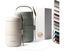 SnelShoppen - MAMEIDO Thermoscontainer voor Eten 500 ml - Lekvrije Muesli Beker To Go - BPA-vrij Roestvrij Staal - Ideaal voor Yoghurt, Porridge, Soep