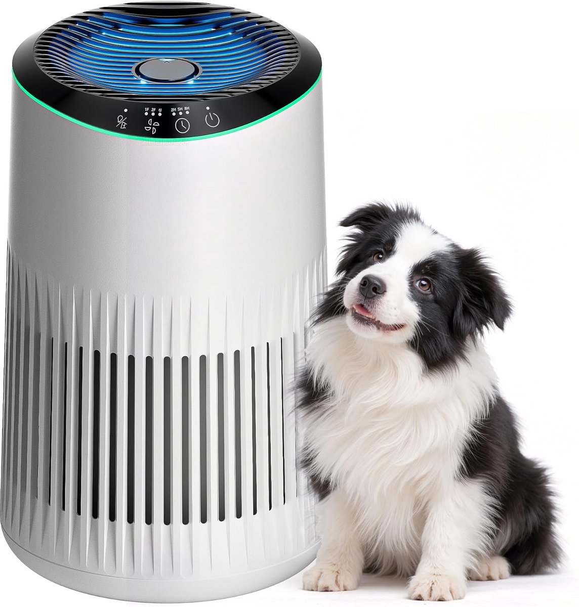 Thijox - Luchtreiniger MR2566 voor Allergieën en Rook, HEPA H13 Filter, 360° Ventilatie, 22 dB Slaapmodus, Blauw, Ideaal voor Slaapkamer en Kantoor