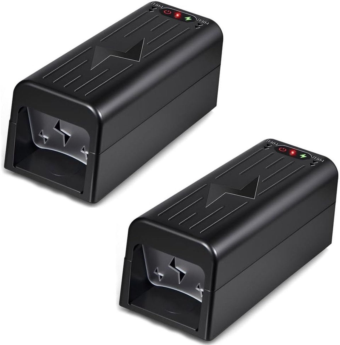Thijox - 2X Elektrische Muizenval Zapper, Effectieve Binnenshuis en Buitenshuis Muizenvallen met Hoge Spanning, Herbruikbaar en Veilig voor Gezinnen,