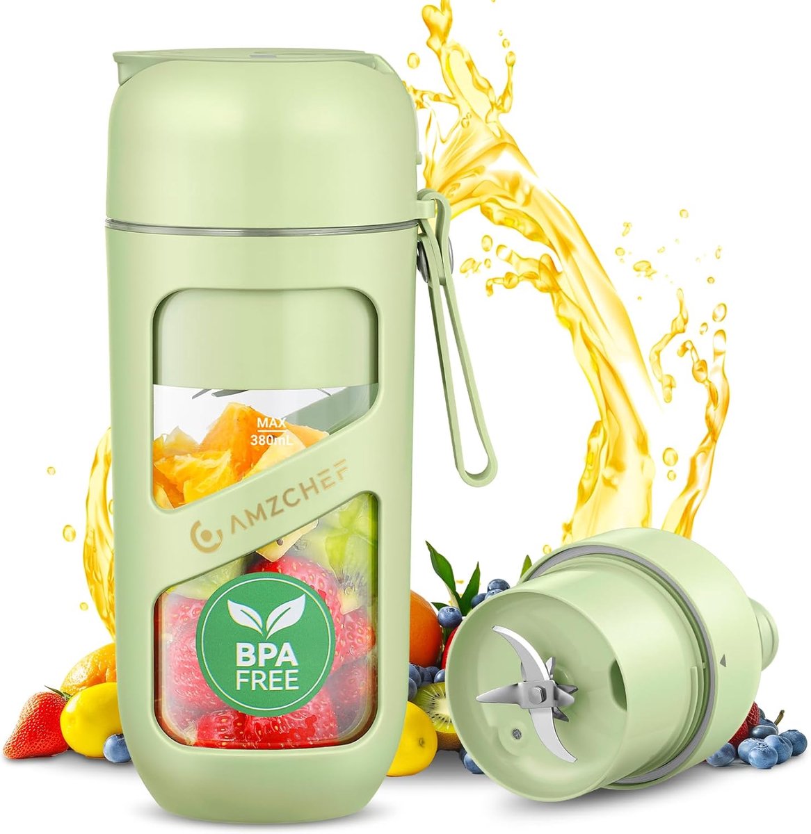 Thijox - Draagbare Vacuümsmoothiemaker - Draadloze Mixer voor Milkshake, Sap en Smoothie - 380 ml Vacuüm Antioxidanten Sapfles - Perfect voor Thuis, C