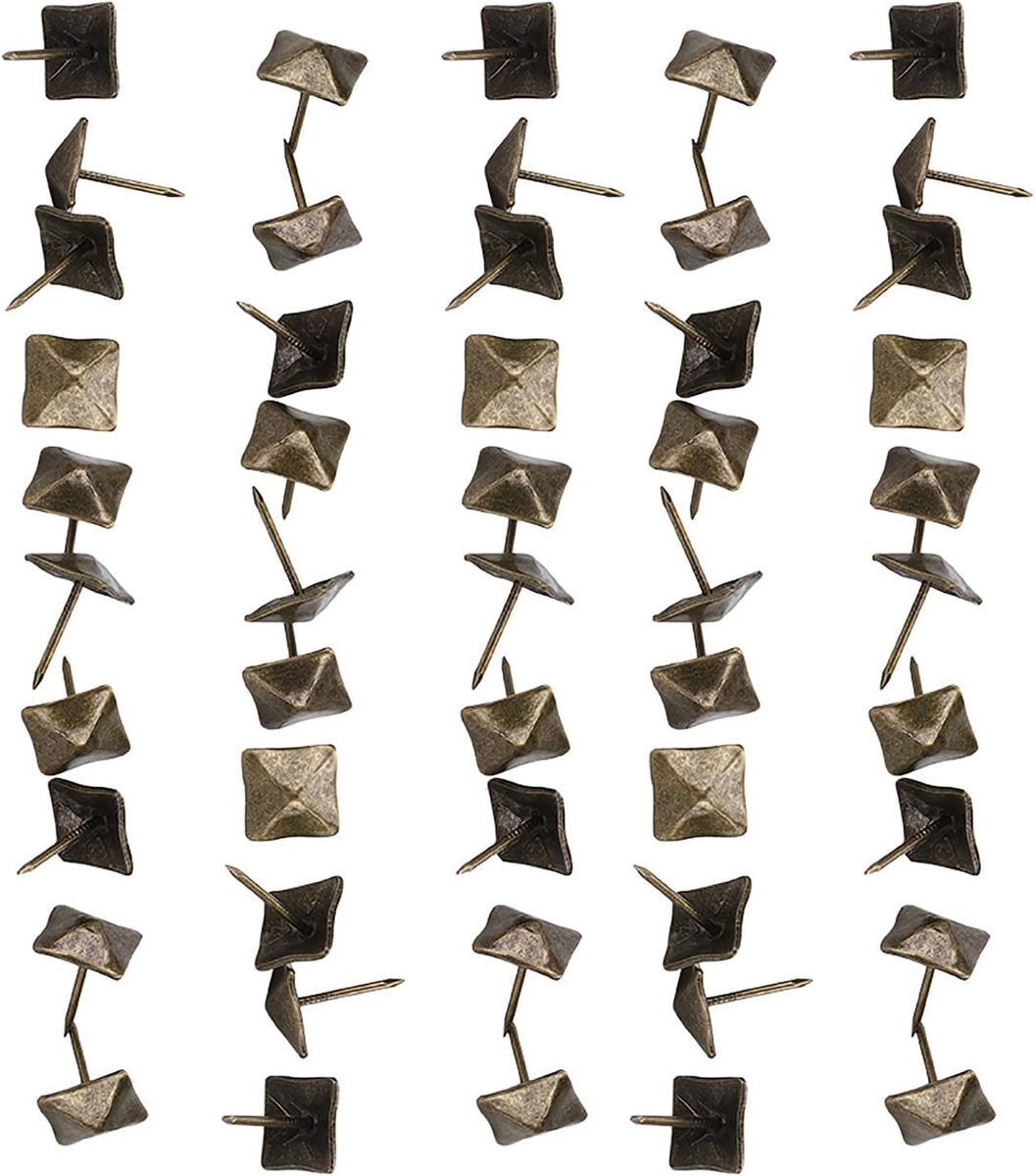 SnelShoppen - Pack van 50 Decoratieve Spijkers 14 x 20 mm Bronzen Retro Meubelspijkers voor Interieurdecoratie, Handgemaakte Klussen en Foto's