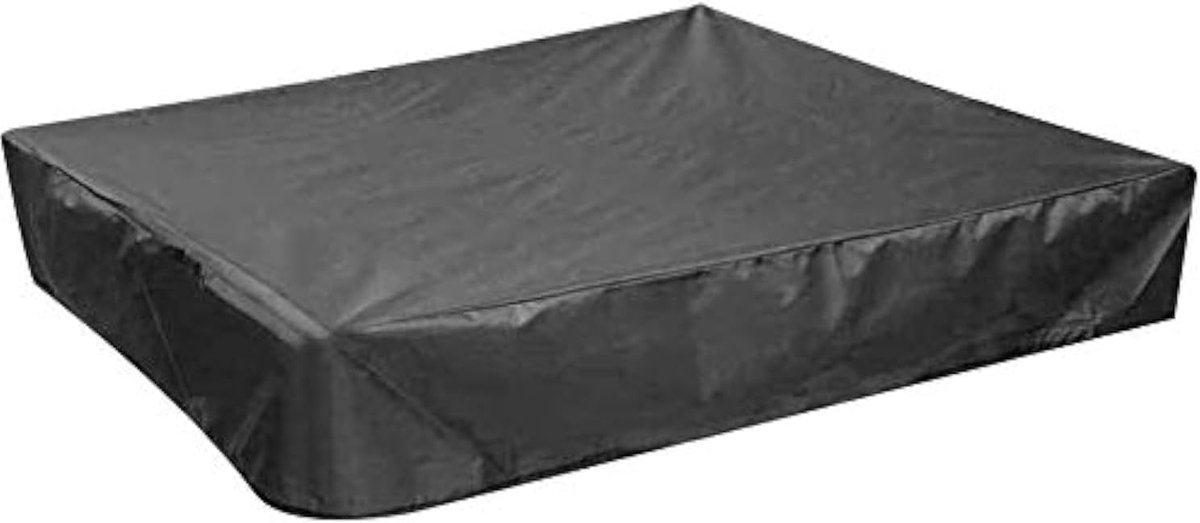 SnelShoppen - Sandpit Cover 120x120 cm - Waterdichte Sandpit Deksel - Robuuste Oxford Stof - Zwart Sandpit Tarpaulin met Trekkoord voor Tuin en Kinder