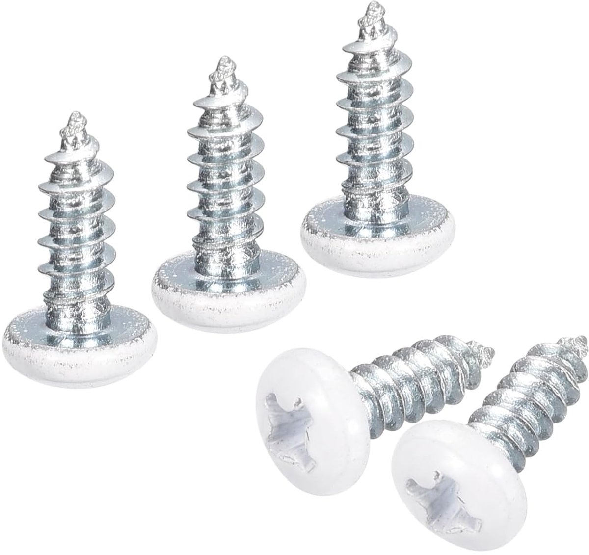 Thijox - Zelftappende Houtschroeven 3,5 x 10 mm, Witte Platte Kop, Phillips, 50 Stuks, Roestbestendige Koolstofstaal voor Houtbewerking