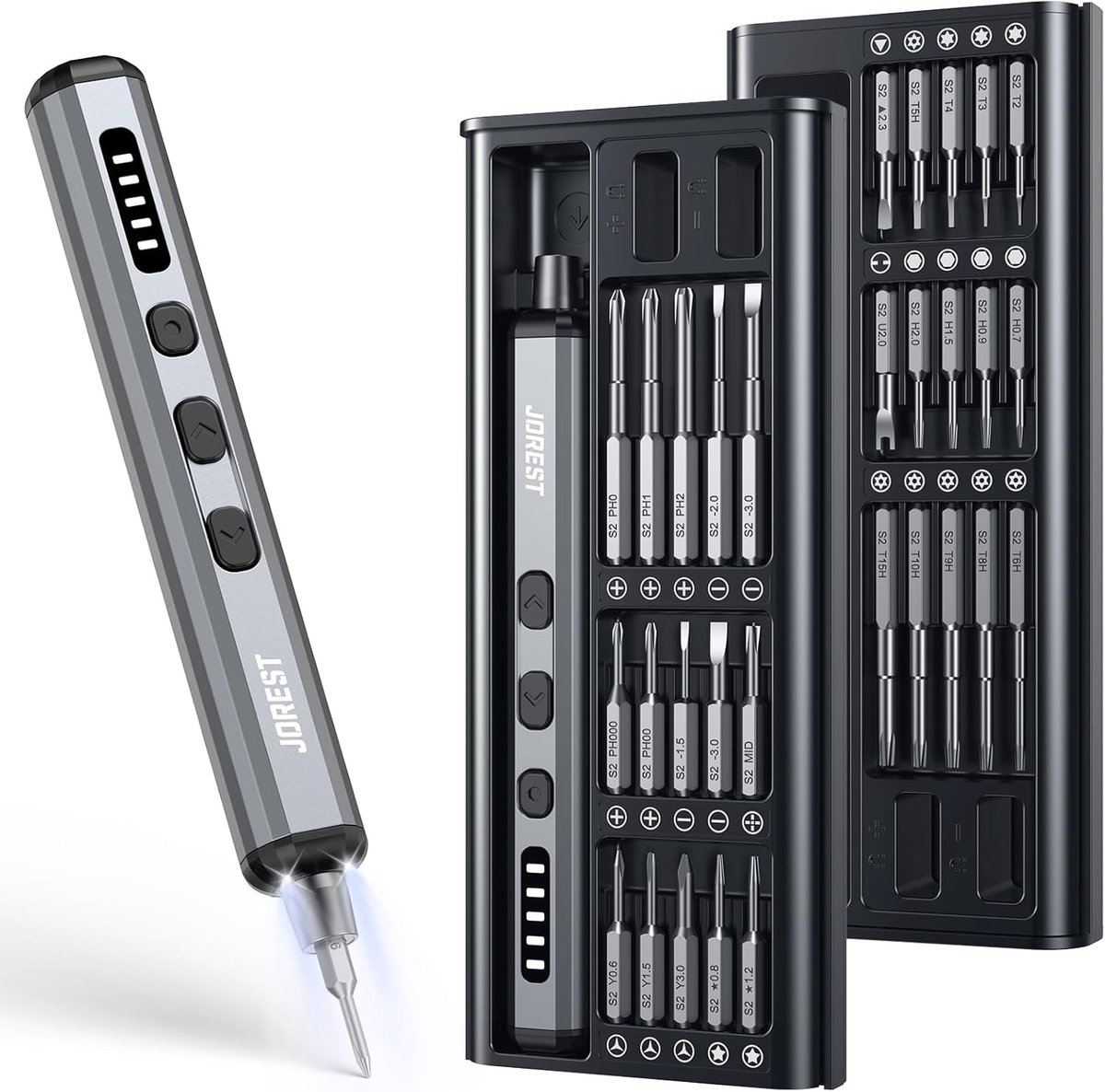 Thijox - Mini Elektrische Schroevendraaierset 38-in-1 - Magnetische Precisie Gereedschapset voor iPhones, Laptops en Drones - Perfect Cadeau voor Vade