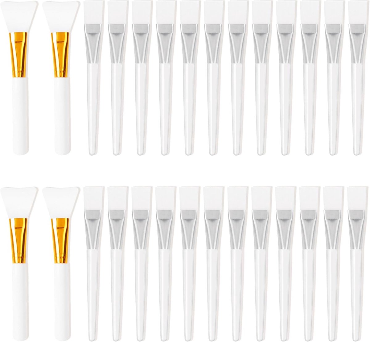 SnelShoppen - Face Mask Brush Set - 28 Stuks - Zachte Nylon en Silicone Masker Kwasten - Aesthetic Huidverzorging voor Slaapmasker en Moddermasker