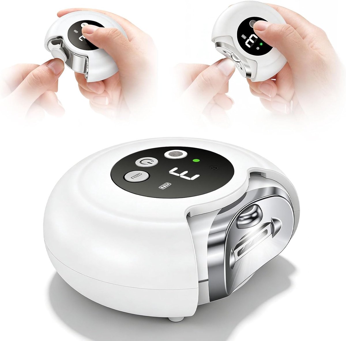 SnelShoppen - 2-in-1 Elektronische Nagelknipper met 3 Snelheden, 360° Draaikop, LED Licht, Nagelvijl en Polijstmachine voor Volwassenen en Kinderen