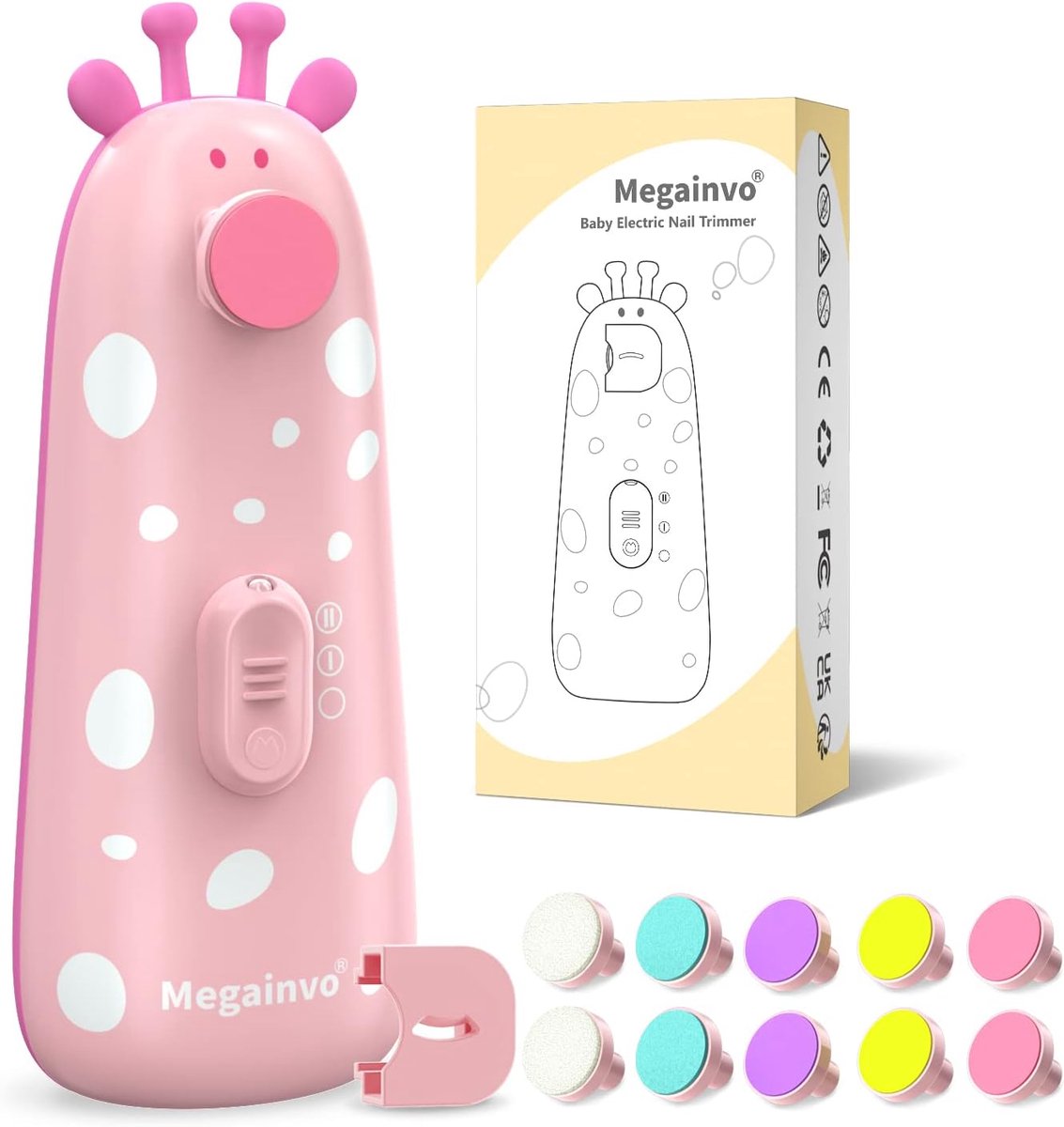 Thijox - Elektrische Baby Nagelvijl en Nageltrimmer Set met Licht - Nagelverzorgingsset voor Pasgeborenen - Roze Manicure & Pedicure Set voor Kinderen