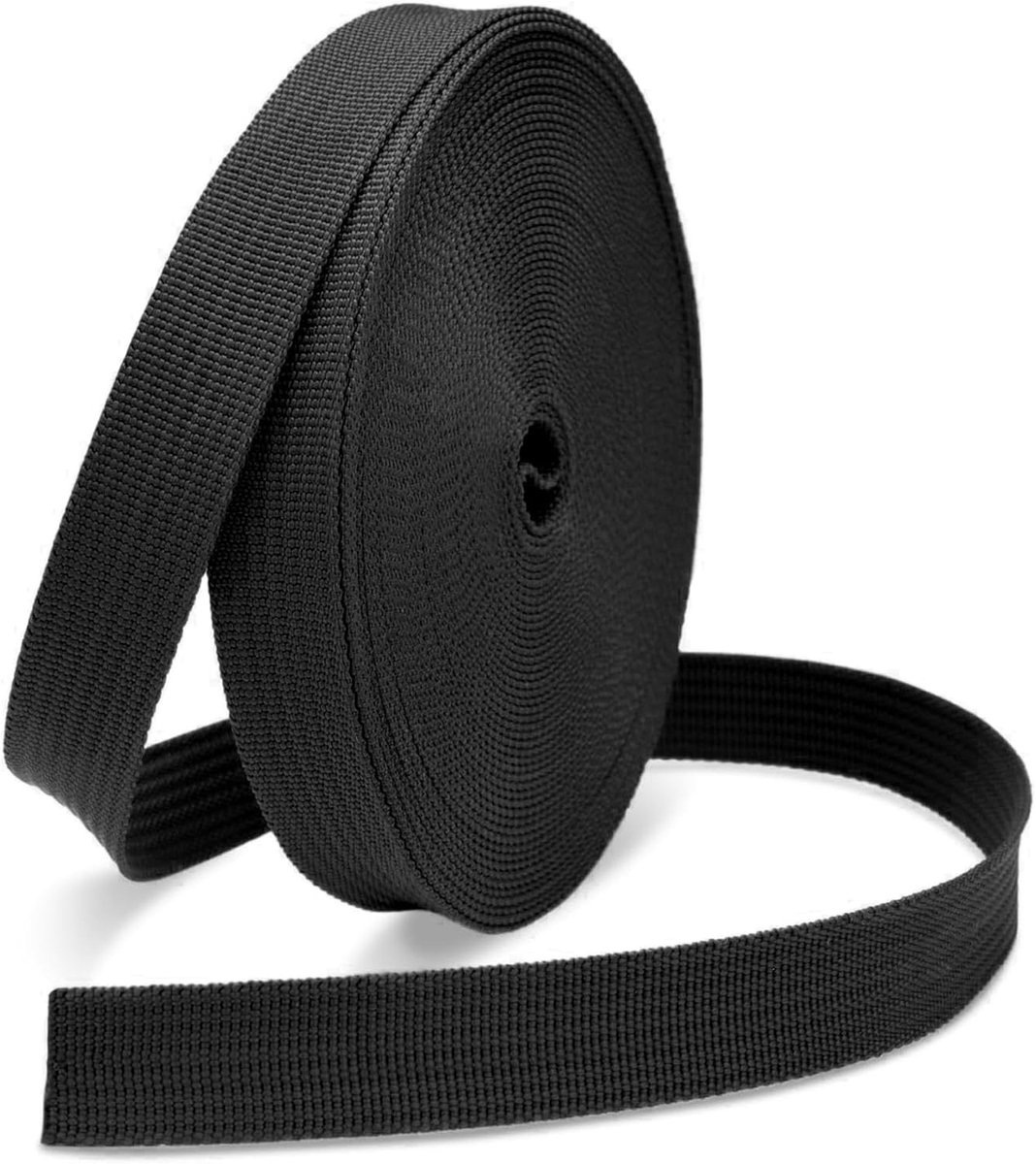 25 mm Polypropyleen Band voor het Naaien van Stof, Hondenhalsbanden en Buitenactiviteiten, 30.5 m, Zwart, Duurzaam en Sterk