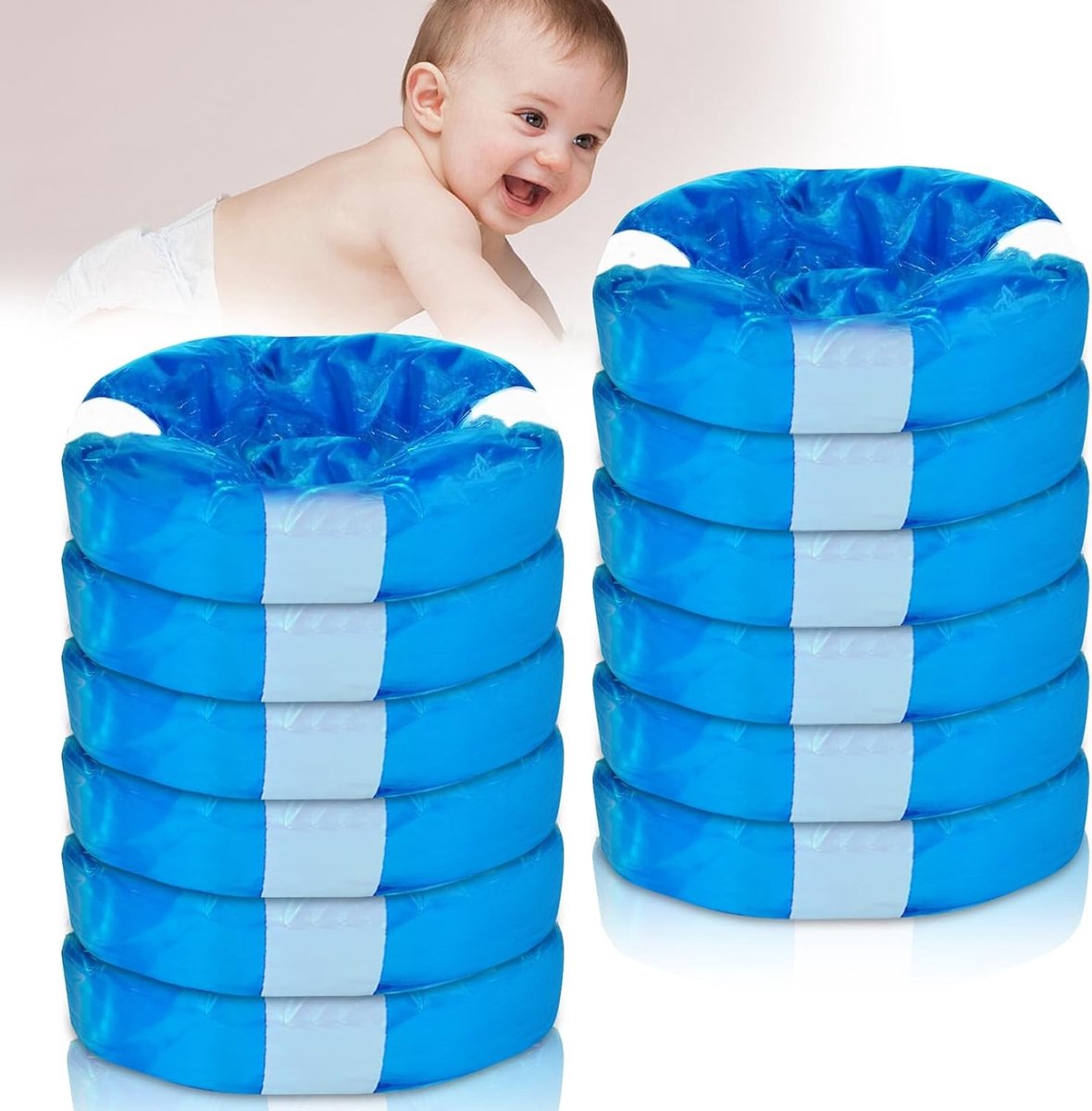 Set van 12 Duurzame Luiertassen: Geurwerende Verpakkingen voor Gemakkelijk Gebruik, Ideaal voor Dagelijks Gebruik, Blauw