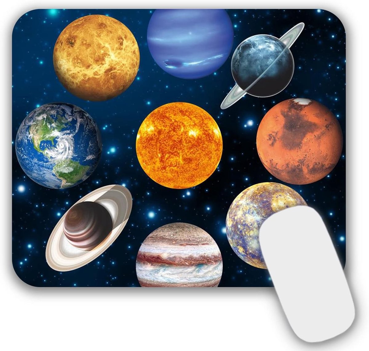 Kleine Motief Muismat 24 x 20 x 0,3 cm, Zwart, Antislip Muismat voor PC en Laptop, Ideaal voor Thuis en Kantoor