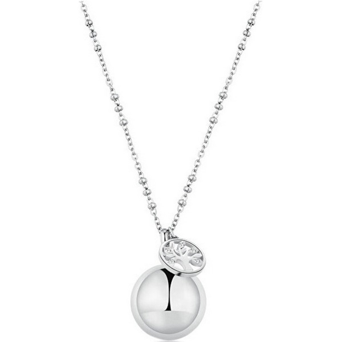 BROSWAY CHAKRA BHKN153 STAINLESS STEEL KETTING MET LEVENSBOOM EN KRISTALLEN 1 STUK