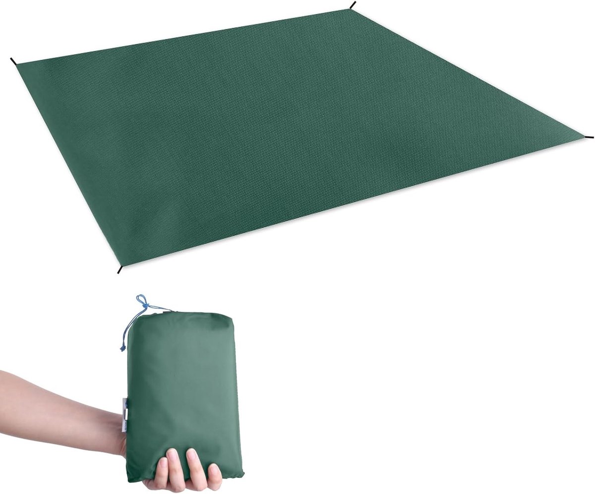 Waterdichte tarp voor buitenactiviteiten, kamperen, picknicks, strand en boten (Donkergroen, S-1.5x2.2m)