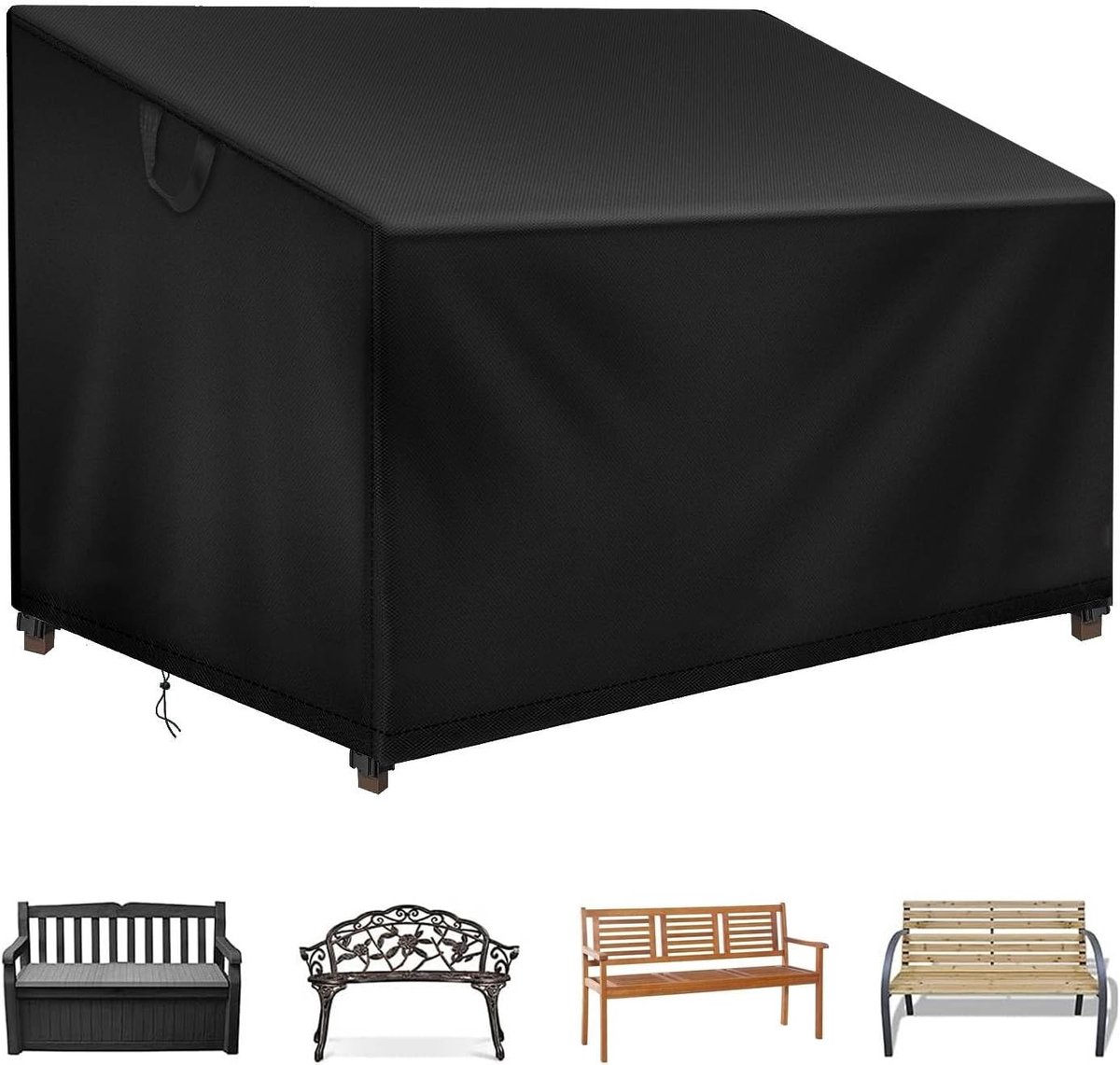 Weerbestendige Tuinbankhoes voor 4 Personen, Waterdicht en Beschermend, 500D Oxford, Ideaal voor Winterbescherming (193 x 66 x 63/89 cm)