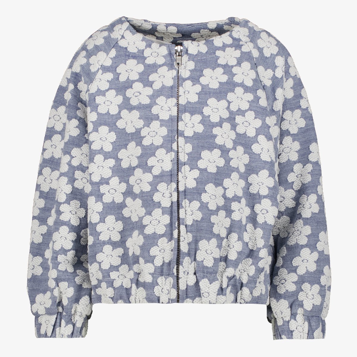 TwoDay meisjes bomberjack met bloemenprint lichtblauw - Maat 110/116