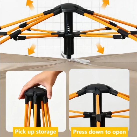 Woongenotonline - Buiten Automatische Snel openende Tent Regenbestendige Sunshine-Proof Tent -Vissen Strand Zonneschijn - Schuilplaats Twee Deuren En Twee Ramen= festivaltent van Woongenotonline — afbeelding 3