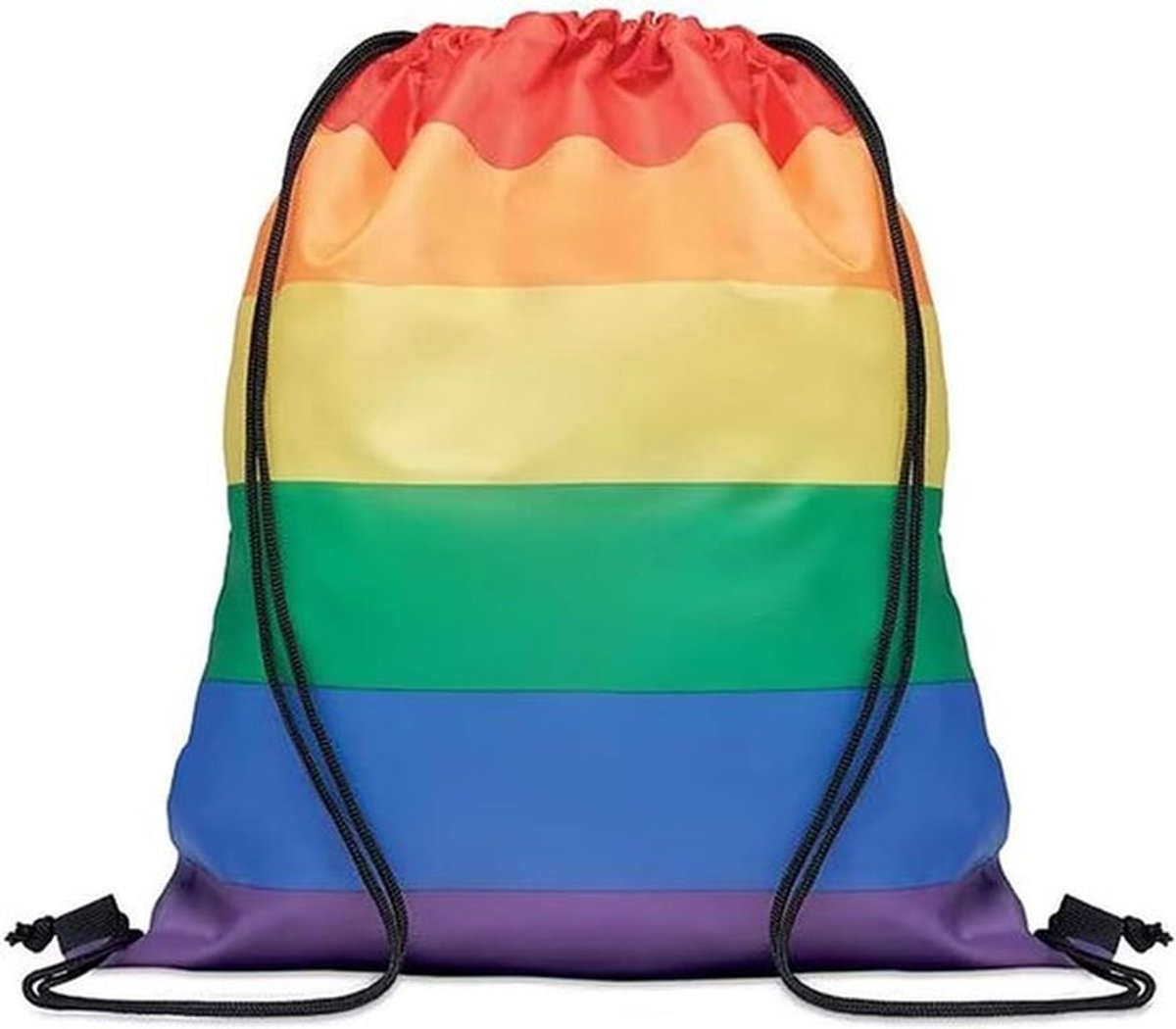 Regenboog Trekkoord Tas - Pride - Gym Strand Yoga - Mesh Tas - Unisex - Trots - 2Pcs - Regenboog Vlag - Geschikt voor - Rugzak - Zilverkleurig - Verstelbare Bandjes