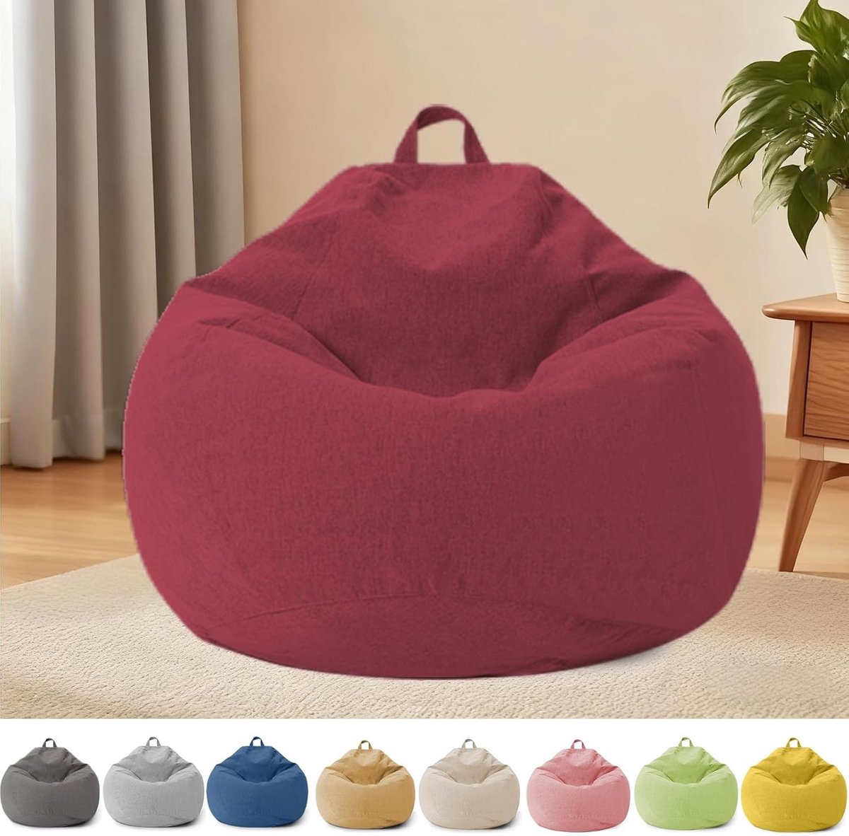Zitzak voor Kinderen en Volwassenen - Zitzakhoes zonder Vulling, Met Rits, 100 x 120 cm, Comfortabele Stoel voor Slaapkamer, Kantoor en Woonkamer
