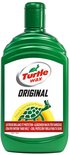 Groene fles Turtle Wax Original autowax met de tekst "ORIGINAL" en een schildpadlogo. "Lustreur brillance et protection".