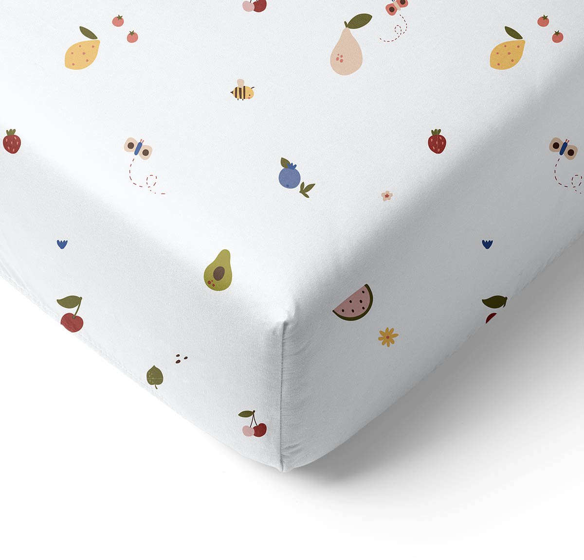Petite Amélie Hoeslaken 70x140 cm - 100% biologisch katoenen - Fruit