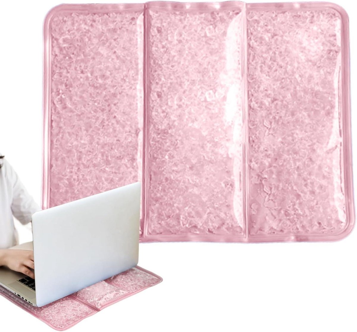 Verkoelende Gelpad - Koelmat Stoelkussen - Directe Verkoeling - Opvouwbaar Draagbaar - 40 x 30 cm - Roze